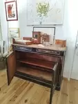 Antique black lacquered solid wood sideboard