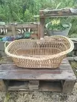 Antique wicker rattan cradle from the 60s 