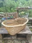 Antique wicker rattan cradle from the 60s 