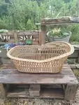 Antique wicker rattan cradle from the 60s 