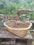 Antique wicker rattan cradle from the 60s 