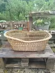 Antique wicker rattan cradle from the 60s 