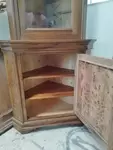 Elm burl corner cabinet