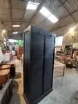 Filing cabinet with two curtains 