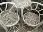 Lot of two rattan armchairs