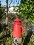 Old enameled coffee pot