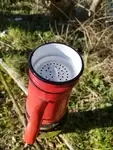 Old enameled coffee pot