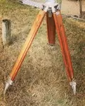 Old wooden tripods