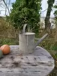 Old zinc watering can