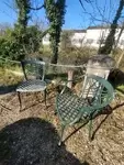 Pair of cast iron aluminum garden chairs