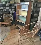 Pair of rattan armchairs