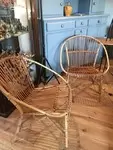 Pair of rattan armchairs