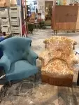 Pair of refurbished antique armchairs 