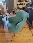 Pair of refurbished antique armchairs 