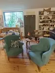 Pair of refurbished antique armchairs 