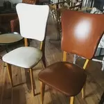 Pair of vintage chairs in skai