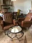 Pair of vintage skai armchairs