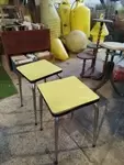 Pair of yellow formica stools