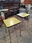 Pair of yellow formica stools