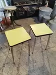 Pair of yellow formica stools