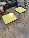 Pair of yellow formica stools