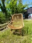 Rattan shell armchair 