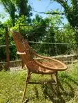 Rattan shell armchair 