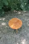 Round coffee table with compass legs