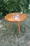 Round coffee table with compass legs