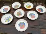 Set of eight vintage plates