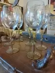 set of wine glasses and tray