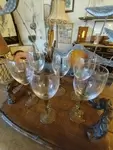 set of wine glasses and tray