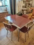 Table and four Formica chairs 