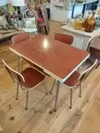 Table and four Formica chairs 