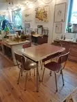 Table and four Formica chairs 