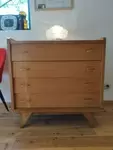 Vintage 70s compass foot chest of drawers 