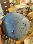 Vintage blue enamel colander