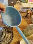 Vintage blue enamel colander