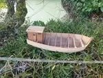 Wooden fishing boat model.