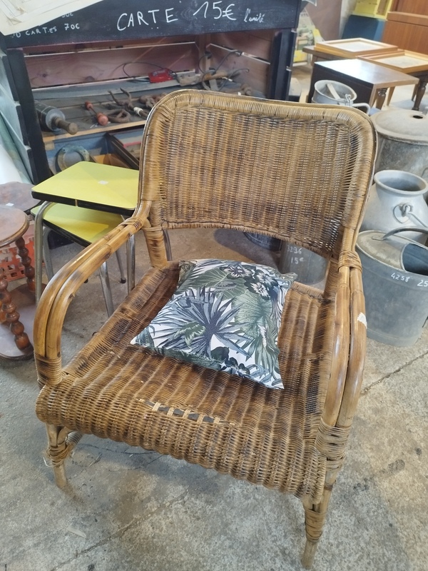 Fauteuil vintage en rotin